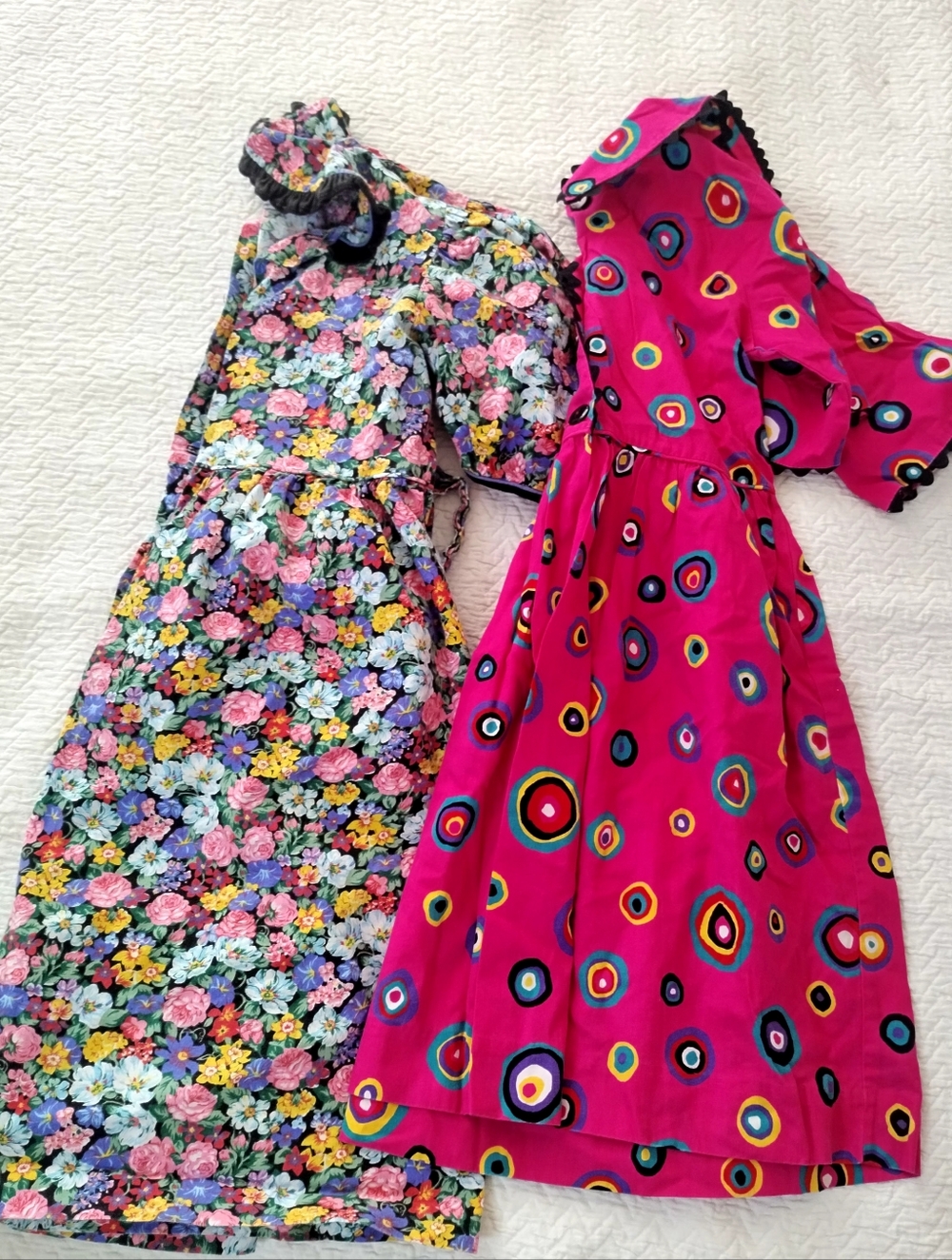Vtg Catherine Rebecca Floral Prairie Cotton Dresses Sz 8